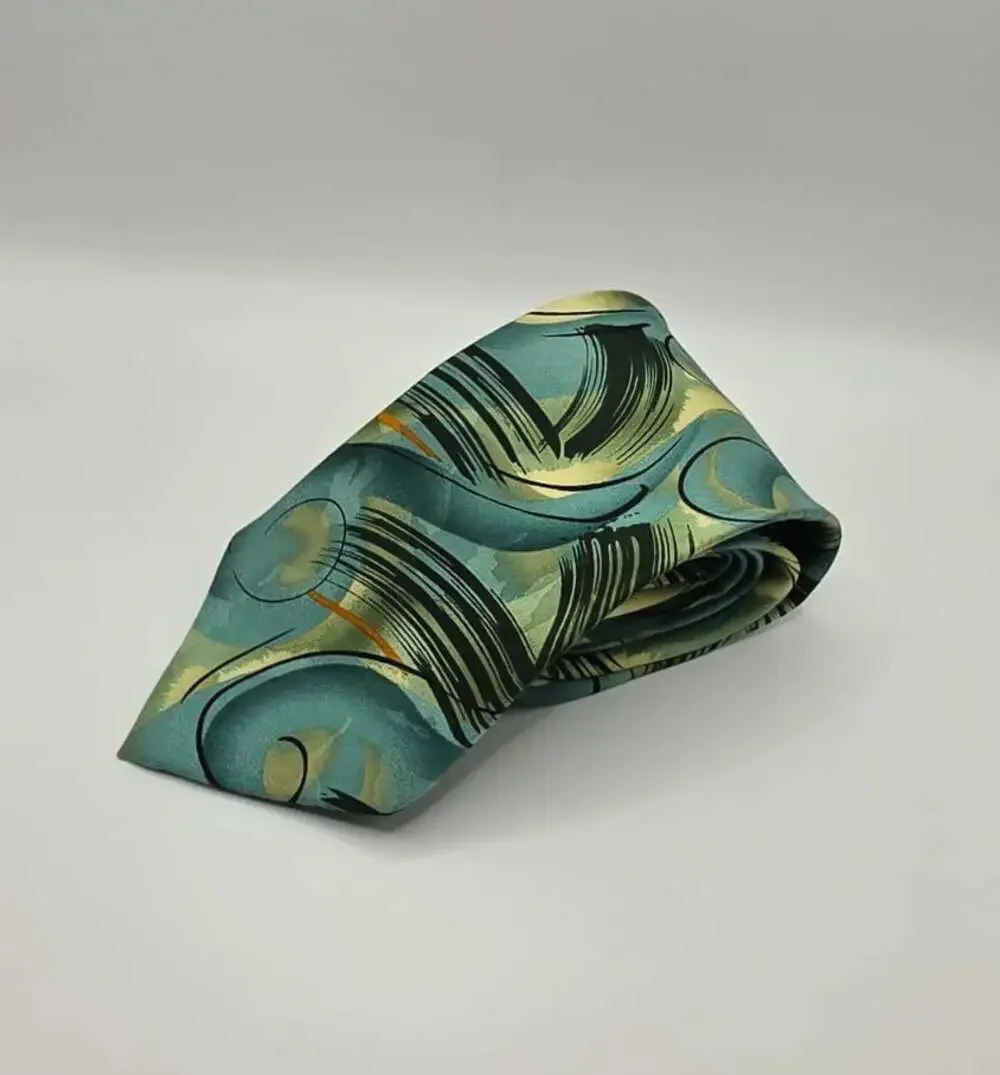 Jerry J Garcia  100% Silk Tie Duckworm Collection 46 green Necktie